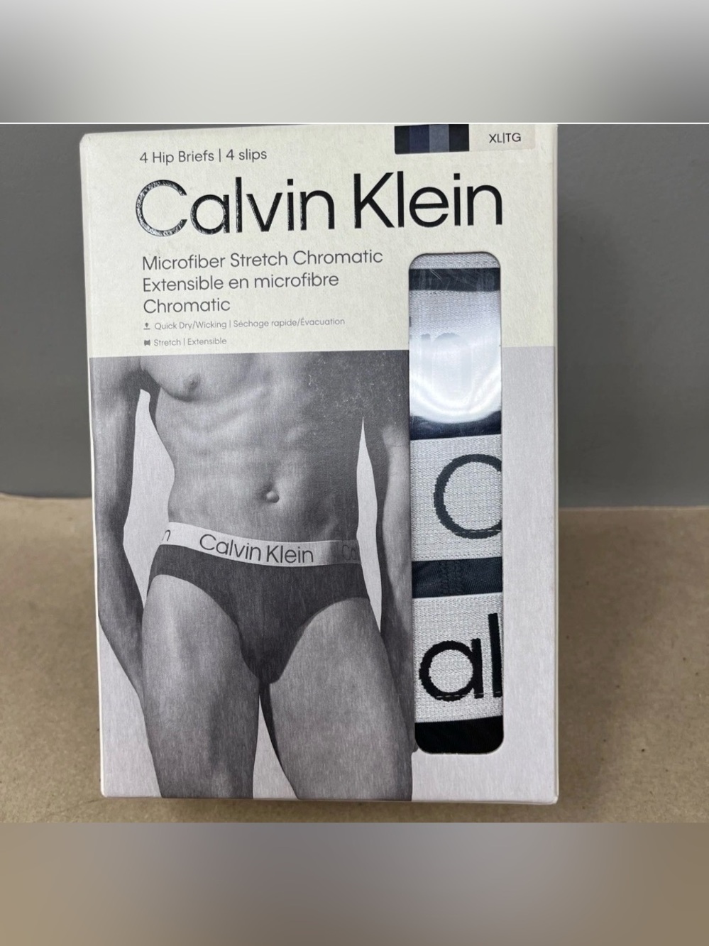 CALVIN KLEIN MICROFIBER STRETCH 4-PACK HIP BRIEF MEN'S UNDERWEAR NWT XL